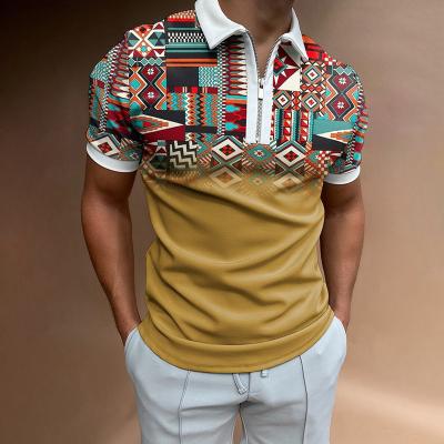 China Anti-wrinkle summer polyester polo shirt wholesale custom manufacturer design new plus zipper men's polo shirt camisas des hombres es de tamano for sale