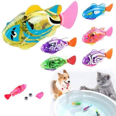 China Stocked 2022 New Pet Supplies Pet Shop Flash Toys Interactive Cat Toys Cat Puzzle Toy Swimming Fish LED for sale