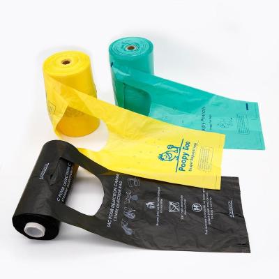 China Wholesale Custom Printed Biodegradable Pet Poop Dog Shit Waste Bags U Pattern Dog Waste Bag For Walking Dog for sale