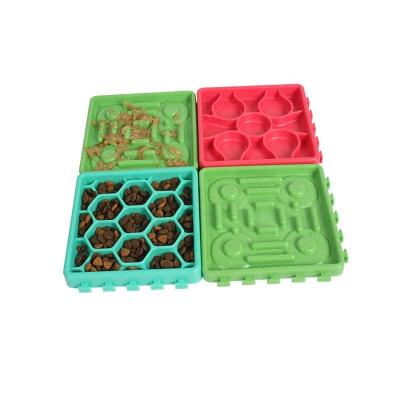 China Pet Shop Supplies Factory Item Sustainable Pet Products Slow Eating Bowl 4 In 1 Dog Driver Slow Bowl Pet Lick Suck Mat With Sucker for sale