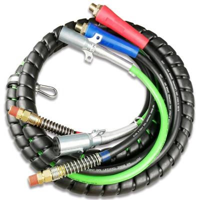 China Semi Truck Trailer ABS And Power 3 In 1 Brake Hose 7 Way ABS Electric Cable For Semi Truck Trailer Tractor 15FT for sale