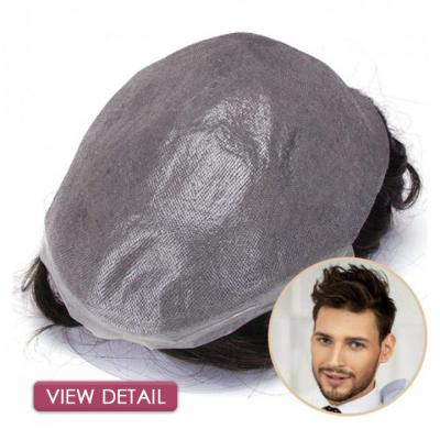 China Freestlye Full Poly Men's Hair Skin Toupee Wigs V-LOOPED Toupee For Men for sale