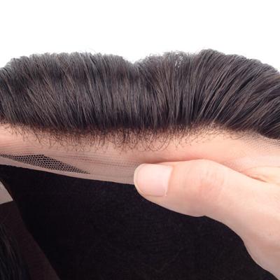 China Human Hair Octagon 130% Density Nature Hairline Lace And PU Indian Hair Toupee Wigs For Men Hair Prothesis Hair Replacement System for sale