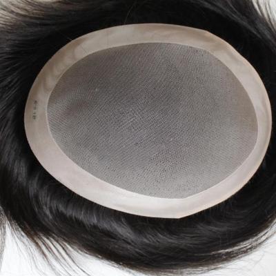 China Hair Drop Shipping Bleached Natural Color Human Remy Hair Toupee For Men Full Lace PU Knots Mono Wig Men for sale