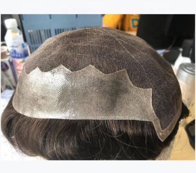 China Thin Hair Replacement Men Hairpiece PU Front Wig Natural Thin Skin Hair Q6 Metoupee for sale