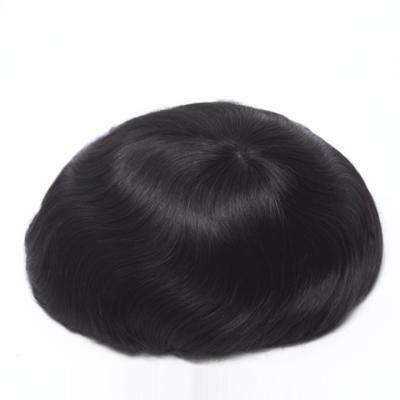 China Indian Hair Men's Hair Toupee French Natural Color Hair System Lace Front Wig For Males for sale