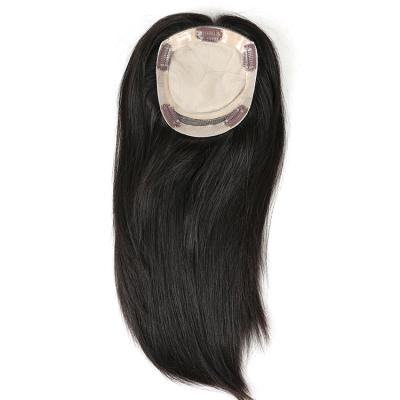 China High Quality PU Hair Toppers 100% European Raw Virgin Hair Full End Section Weft Topper With Silk Bottom Topper for sale