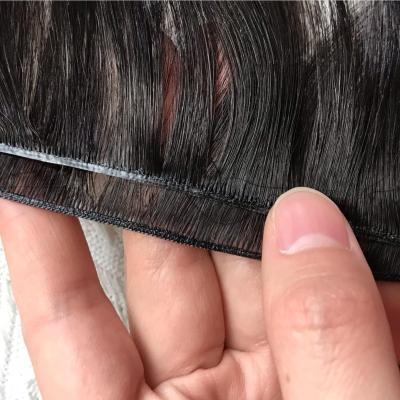 China Remy Silky Straight Double Drawn Extensions 100% Double Wefted Wefted PU Wave Hair Machine Wefted Colored Hair Weft Extension for sale