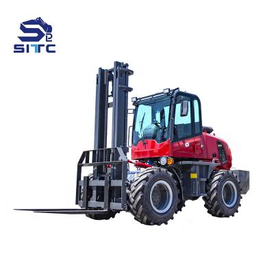 China factory 4x4 forklift rough terrain terrian diesel forklift 4 ton all rough terrain forklift for sale