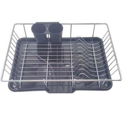 China Hot Selling Multifunctional Stainless Steel Metal Removable Black Dish Rack Viable for sale