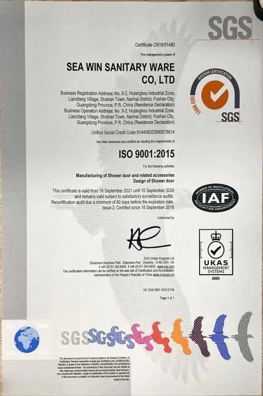 ISO9001 - Foshan Nanhai Sea Win Sanitary Ware Co., Ltd.