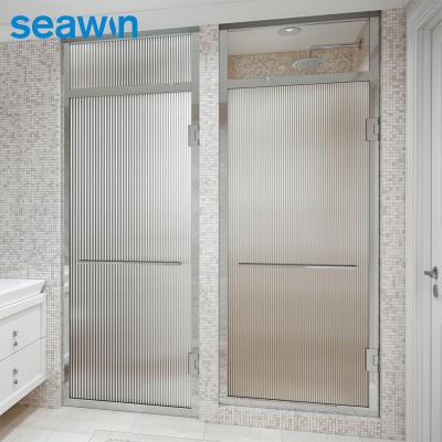 China Quiet Operation Seawin Door Hinges Frame Rail Accessories Enclosure Brass Strip Glass Shower Doors for sale