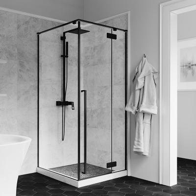 China Seawin Quiet Operation Frame Tempered Glass Shower Enclosure Pivot Hinge Straight Shower Door for sale