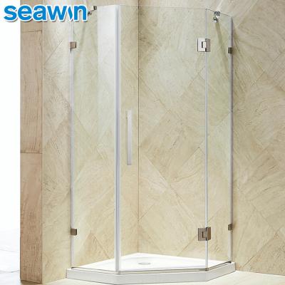 China Seawin Quiet Bathroom Operation Swivel Safety Tempered Glass Enclosure Luxury Shower Room for sale