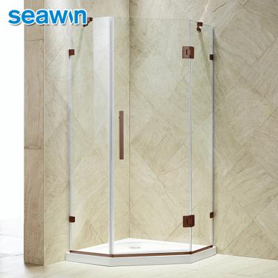 China Handle Quiet Corner Shower Cubicle Seawin Operation System Shower Door Rolling Glass Enclosure With Accessories for sale