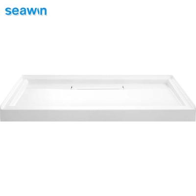 China Composite Flat Resin Pan Shower Tray Acrylic Square Bath Base Eco-friendly From Seawin for sale