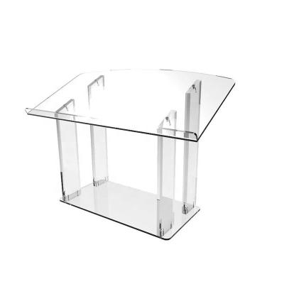 China Modern Custom Design Solid Durable Clear Adjustable Podium Simple Acrylic Lectern for sale