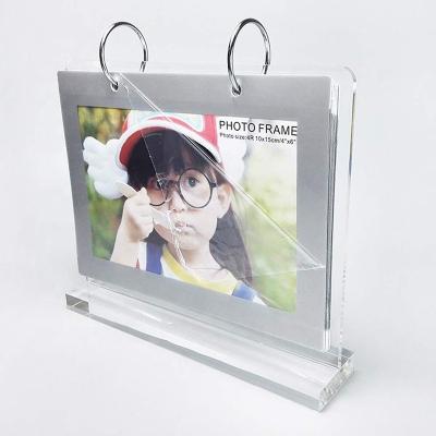 China Table Calendar OEM Eco Friendly Different Shapes Customized Plastic Acrylic Desk Flip Calendar Frames Holder for sale