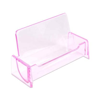 China Factory Supply Fashionable Good Quality Customized Clear 2 Flat Vertical Acrylic Business Card Holder Office Desks for sale