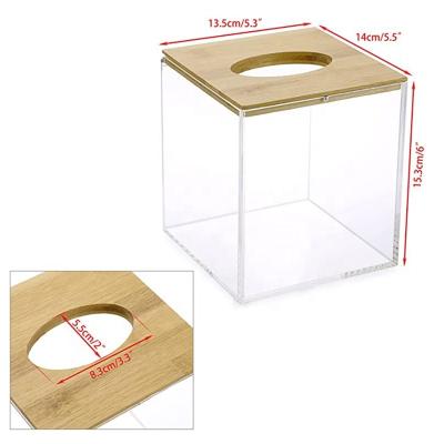 China Hot Sale Modern Rectangular Clear Custom Design Acrylic Transparent Tissue Box Towel For Organizing for sale