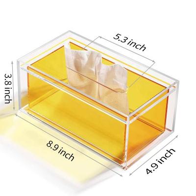 China Modern custom made popular sensitive clear acrylic glass facial tissue box holder for sale