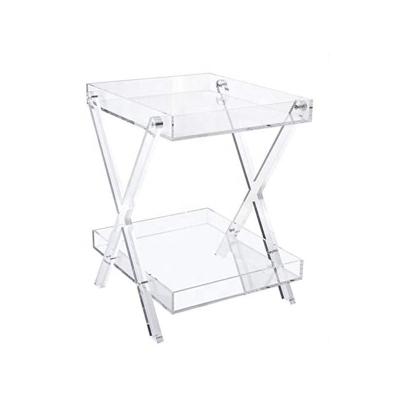 China Fashion Hot Sale Economic Clear Round Customized Modern Acrylic Coffee Table Reception Desk for sale