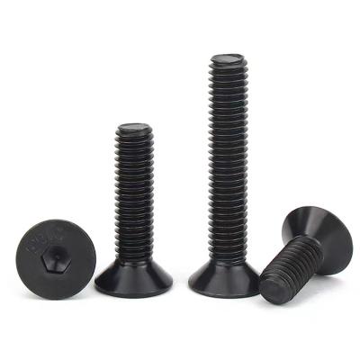 China Black Hexagon Pan Hexagonal Flat Head Screws Hex Socket Head Flat Screw Cup Socket Bolt for sale