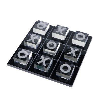 China Hot Selling Eco-friendly Indoor Outdoor Chess Board Customized XO Black Acrylic Chess Board for sale