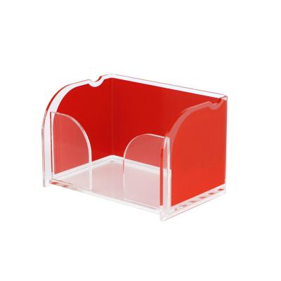 China Factory Customs Office Name Card Box Organizer Clear Acrylic Business Card Display Desktop Stand for sale