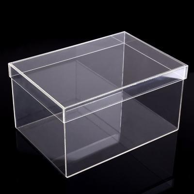 China Transparent Plastic Clear Square Acrylic Shoe Box Sneaker Display Case Eco - Friendly for sale