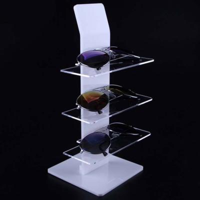 China Eco-friendly 3 Tiers Disassemble Acrylic Sunglasses Eyeglasses Display Stand Rack Holder for sale