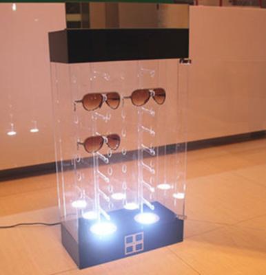 China Eco-friendly Floor Led Acrylic Eye Glasses Display Stand Holder Sunglass Display Cabinet Rack for sale