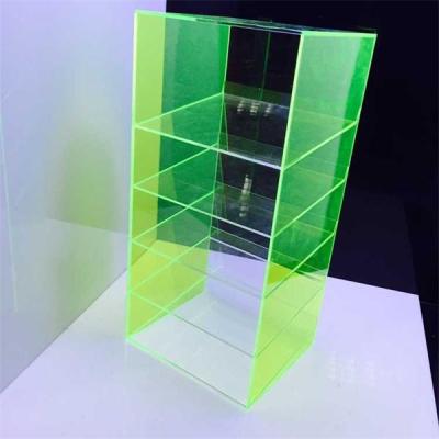 China Custom 5 Tiers Eco - Friendly Locking Acrylic Cell Phone Counter Display Stand Accessory Phone Data Cable Display Rack for sale