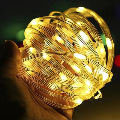 China Silver PVC+soft Wire Smart String Lights 5M Waterproof Led Christmas Tree Lights String Outdoor Garden Decorative Lighting for sale