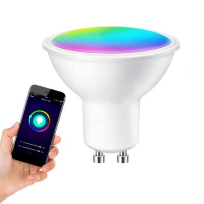 China Residential Smart Wifi 5w Home Voice Control Gu10 RGB Spot Light Compatible Smart Bulb for sale