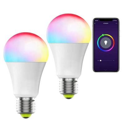 China 9W E27 E26 B22 RGB Lamp Light Bulb Residential Colorful APP Dimmable Alexa Wifi Led Smart Bulb for sale