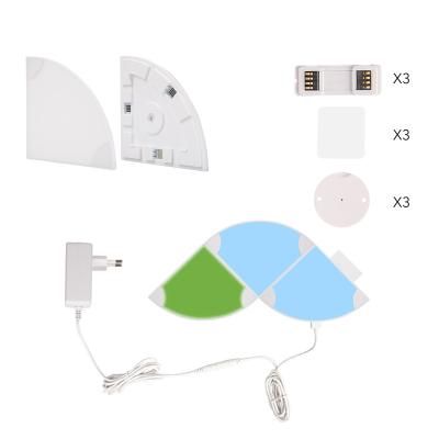 China Fan-Shaped Smart Splicing Light RGB Ambient Panel Light DIY Lamp Wall Panel Lamp APP Voice Music Rhythm Panel Light for sale