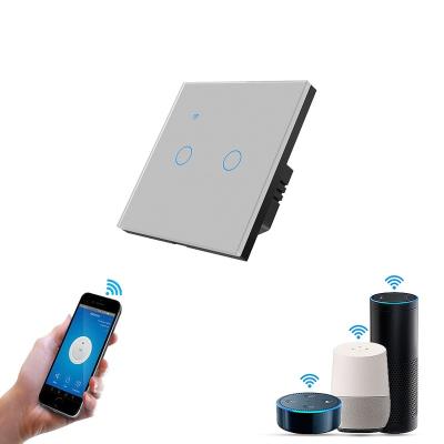 China ABS+PC Household Smart Life Wall Switch 2 Strip Wifi Touch Smart Wall Switches for sale