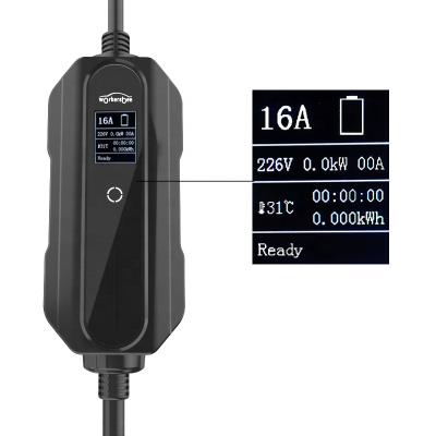 China Portable Electric Car Charger 6A 8A 10A 13A 16A Ev Charger Home/Residential 3.6kw Charger Adjustable Type 1 for sale