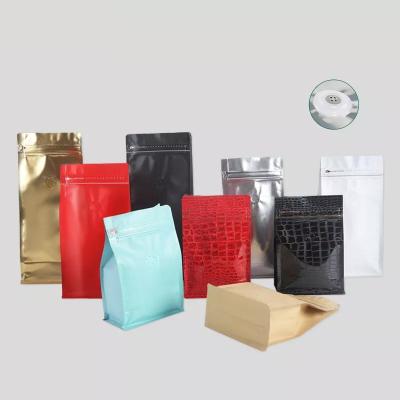 China Free Sample Moisture Proof Coffee Bags 250g 500g 1kg 1/2 lb With Coffee Logo One Way Valve Flat Bottom Coffee Bags for sale