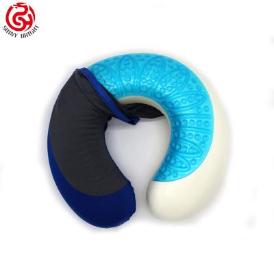 China Hot Gel 2022 Product Visco Resilience Contour Memory Foam Neck Pillow With Cooling Gel for sale