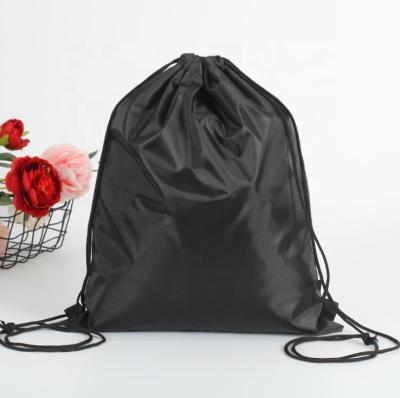 China Rope Handle High Fashion Polyester Fabric Drawstring Backpack Bag for sale