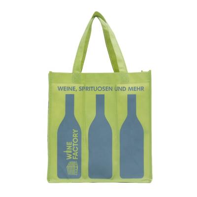 China Durable And Accurate Heavy Duty Customized Carrying Wine Non Woven Logo 6 Bottle Tote Shopping Tote Bag for sale