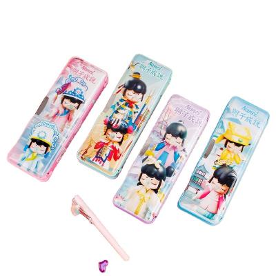 China Cute Cheap Magnetic Plastic Pencil Case School Bag Girls Stationary Fashion Pencil Case for sale