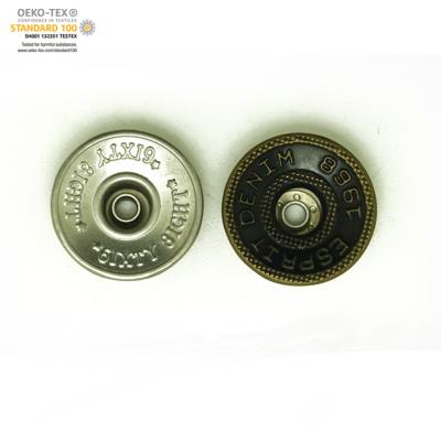 China Nickel Free Eco-friendly Custom Remove Metal Button Zinc Alloy Jeans Button In Special Shape And Design for sale