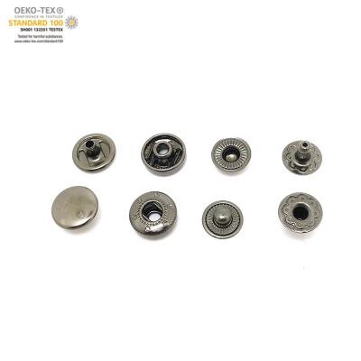 China Factory Workable Custom Black Silver Gold Press Stud Metal Snap Brass Zinc Alloy Snap Button For Coat Clothes for sale