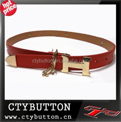 China New CTY016 colorful decoractive red color H male fashion strong leather belts for sale