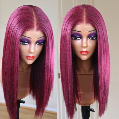 China Other Brazilian Human Hair 99J Burgundy HD Transparent Short Lead 99j Lace Front Wigs Brazilian Transparent Wigs for sale