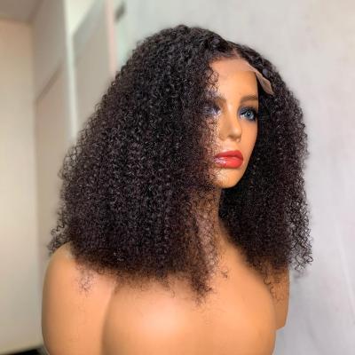 China Other Afro Kinky Curly Hair Wig With Bangs 100% Brazilian Virgin Hair Afro Kinky Curly Wig For Black Women for sale