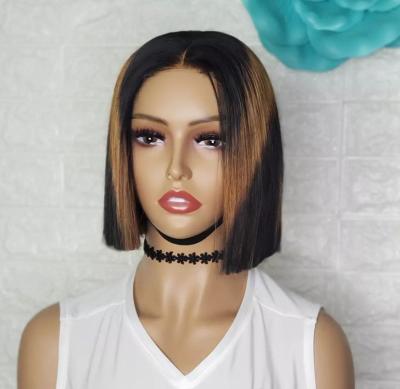 China Other Full Color Highlight Colored HD Transparent Bob Short Wig Raw Peruvian Lead Wig Cheap Color Frontal Brazilian Short Wigs for sale